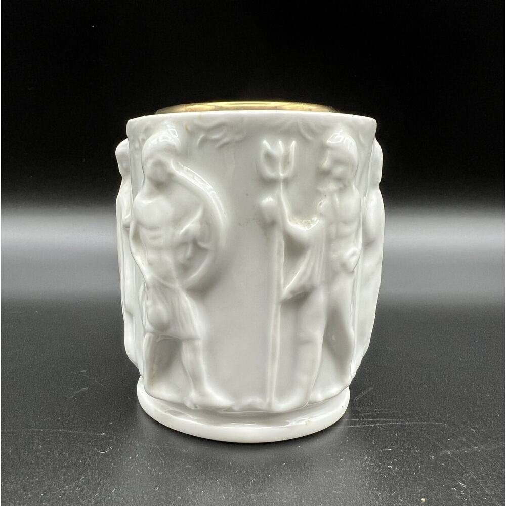 Limoges White Porcelain 3” Embossed Tea Light Candle Holder ~ Made in France